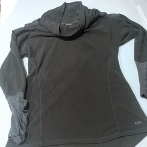 Fleece swoop neck‎ black pullover warm shirt by champion womens size small